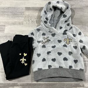 New Orleans Saints Girls Size 18M Months NFL 2 Piece‎ Outfit Hoodie/Leggings NWT